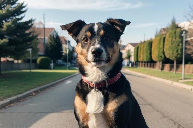 Zdjęcie dog walking outdoors playing cute pet dog man best friend hd fotografia tapeta tło