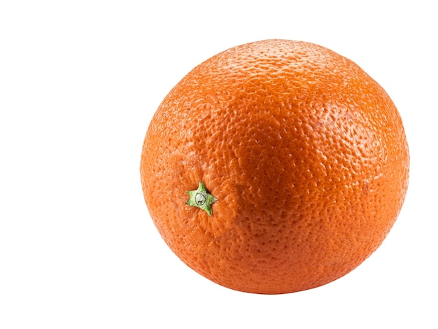 Dojrzała pomarańcza na białym tle z kopią miejsca na tekst lub obrazy owoce z soczystym miąższem s