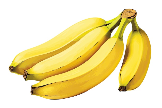 Zdjęcie dojrzałe żółte banany na białym tle generatywna sztuczna inteligencja