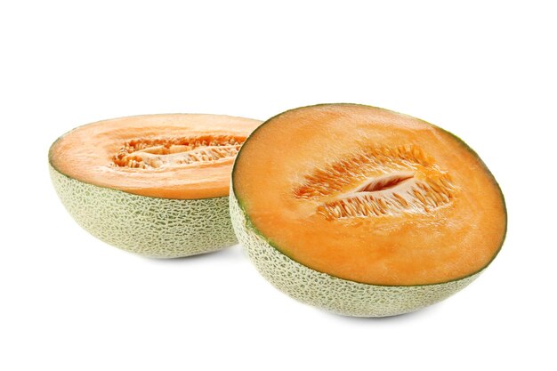 Dojrzały melon na białym tle