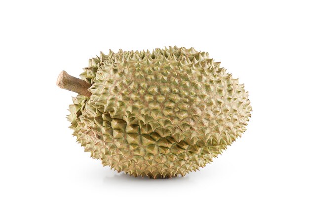 Dojrzały owoc durian wyizolowany na białym tle Ścieżka wycięcia