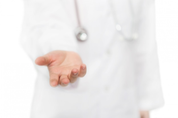 Zdjęcie doktorska ofiara pomocna dłoń dla jego pacjenta