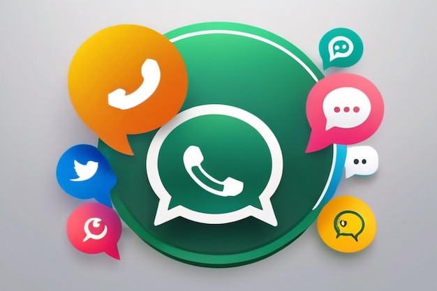Dołącz do nas na WhatsApp w 3D mowa bańka ikony mediów społecznościowych baner