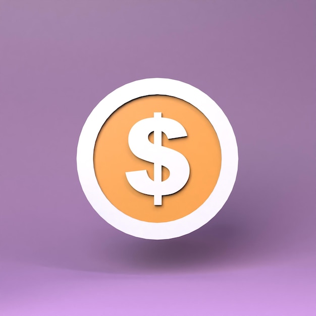 Dolar ikona ilustracja renderowania 3D