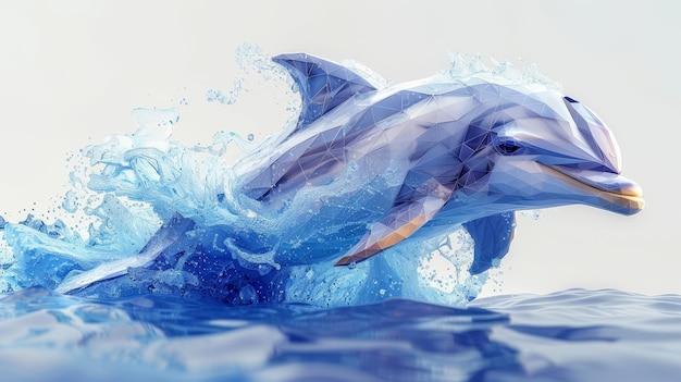 Zdjęcie dolfin skakający w niskim stylu.
