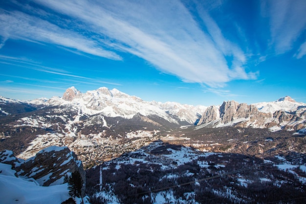 Dolomity zimowy ośrodek narciarski w górach