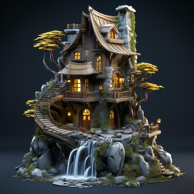 Dom 3D w świecie fantasy