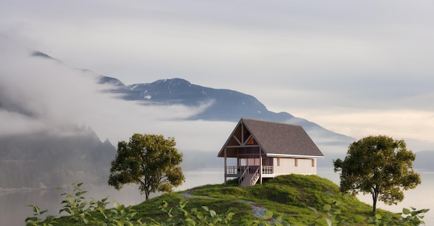 Dom Aframe Cabin na wybrzeżu oceanu