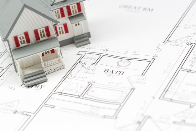 Zdjęcie dom modelowy oparty na niestandardowych planach domu