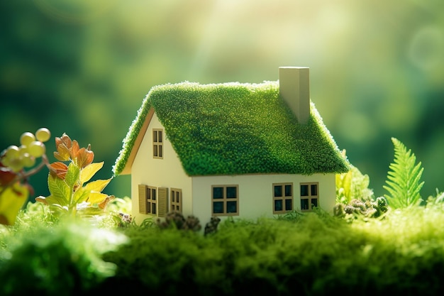 dom z zielonym dachem i zielony dach z Zielonym dachem