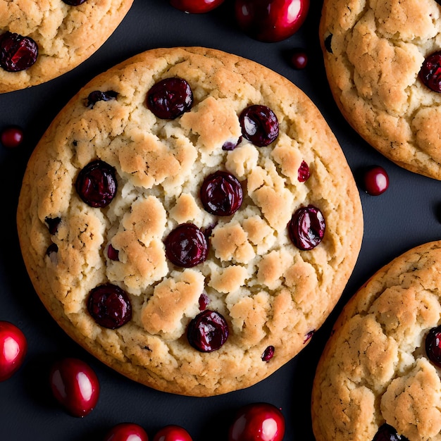 Domowa, pyszna grafika generatywna Cranberry Cookie autorstwa AI