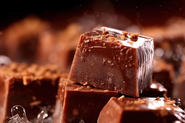 Domowe cukierki czekoladowe tło Generative AI