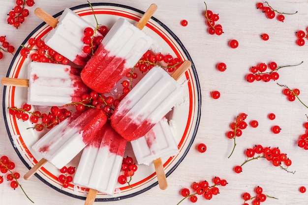 Zdjęcie domowe jagody i lody na mleku kokosowym