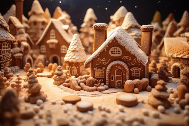 Domowy gingerbread Cityscape Creation