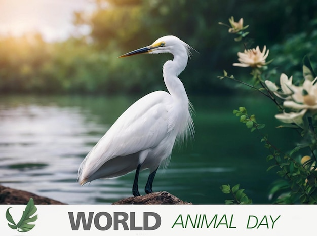 Domyślny szablon projektowania postów Egret na Instagramie World Wildlife