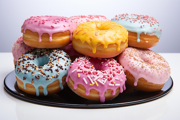 Donut Extravaganza pojawia się na białej generatywnej sztucznej inteligencji