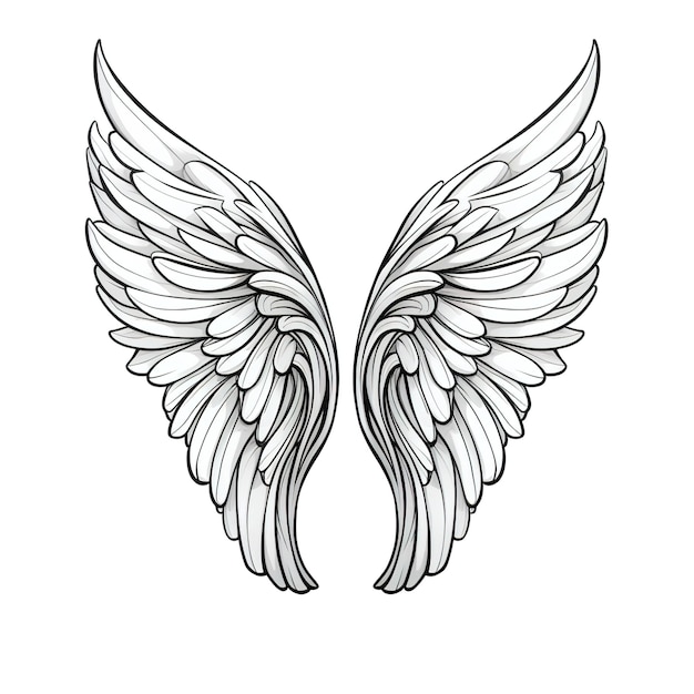 Doodle szkic styl abstrakcyjnych skrzydeł kreskówka ręcznie narysowana ilustracja do projektu koncepcyjnego