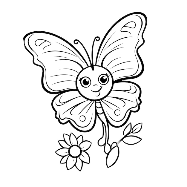 Dooley style butterfly ręcznie narysowany kolorystyka ilustracja generatywna ai