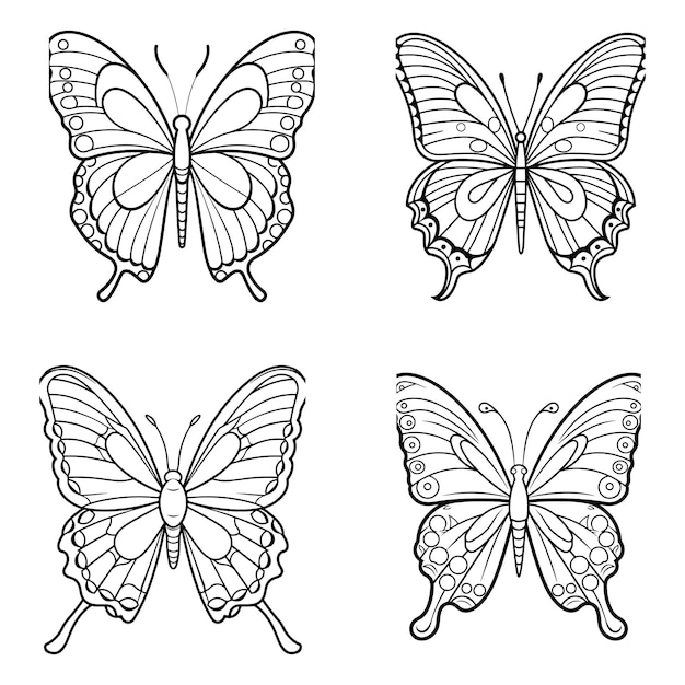Dooley style butterfly ręcznie narysowany kolorystyka ilustracja generatywna ai