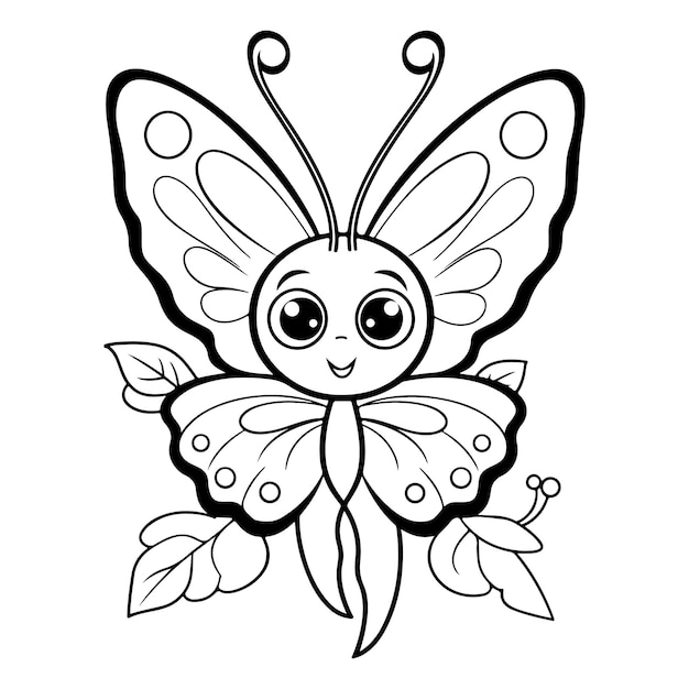 Dooley style butterfly ręcznie narysowany kolorystyka ilustracja generatywna ai