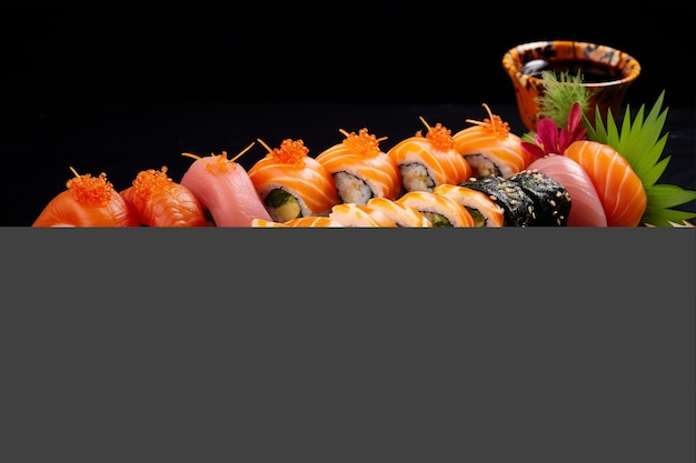 Zdjęcie doskonała mieszanka japońskich przysmaków i pysznych owoców morza w naszej restauracji fish cafe