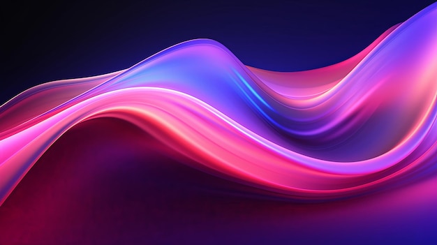 doskonały kształt estetyczne kolorowe tło z abstrakcyjnym kształtem świecący w spektrum ultrafioletowym zakrzywione linie neonowe futurystyczna koncepcja energii