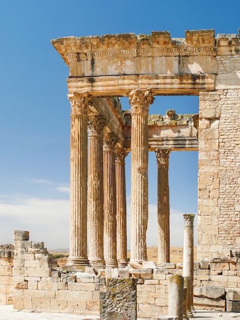 Dougga, rzymskie ruiny. Światowego Dziedzictwa UNESCO w Tunezji.