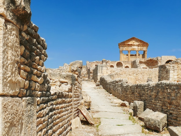 Dougga, rzymskie ruiny. Światowego Dziedzictwa UNESCO w Tunezji.