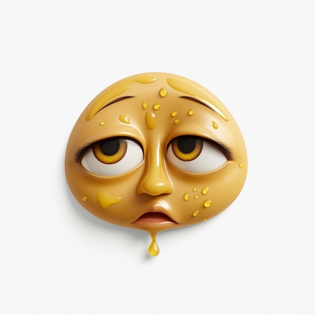 Zdjęcie downcast face z emoji sweat na białym tle