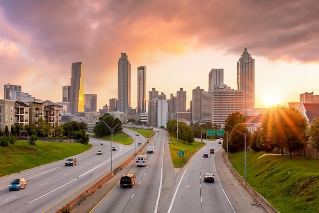 Downtown Atlanta centrum panoramę miasta USA