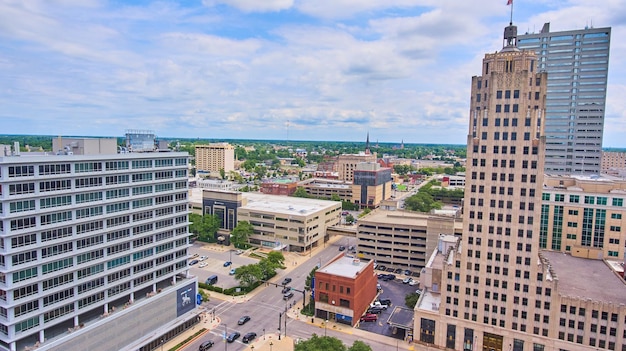 Downtown Fort Wayne Indiana z lotu ptaka budynków