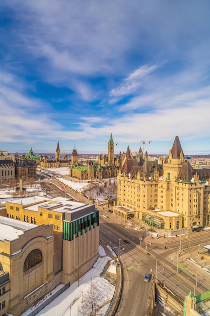 Downtown Ottawa panoramę miasta Ontario Kanada z widoku z góry