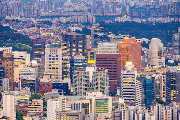 Downtown Seul panoramę miasta pejzaż z Korei Południowej