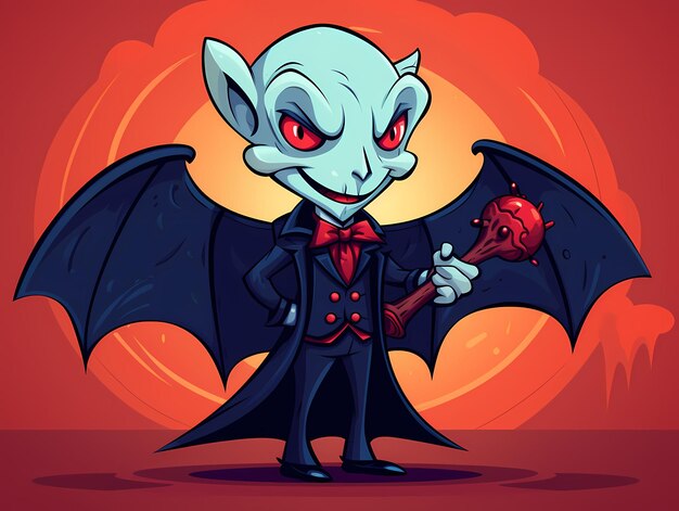 Dracula z kolorową ilustracją Bat Vector