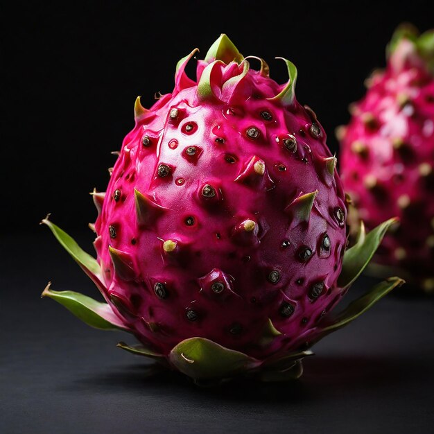 Dragonfruit na czarnym tle