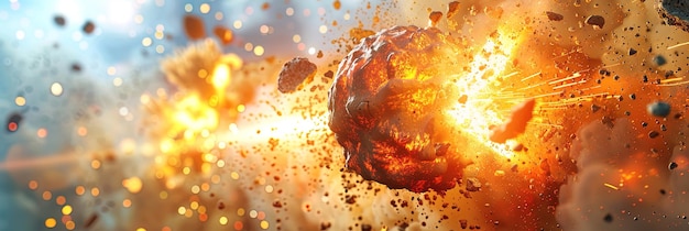 Dramatyczne zdjęcie uchwyca wybuchową energię kuli ognia promieniującą ciepło i światło we wszystkich kierunkach
