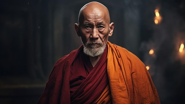 Dramatyczny tybetański starszy mnich