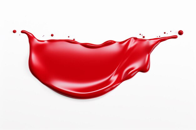 Zdjęcie dramatyczny udar rozpryskowy z kapiącą czerwoną farbą izolowaną na białym