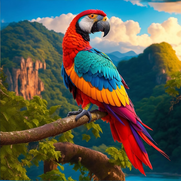 dreamshaper_v7_color_full_imperial_amazon_bird_stands_in_the_b_ Photo Ai Generated