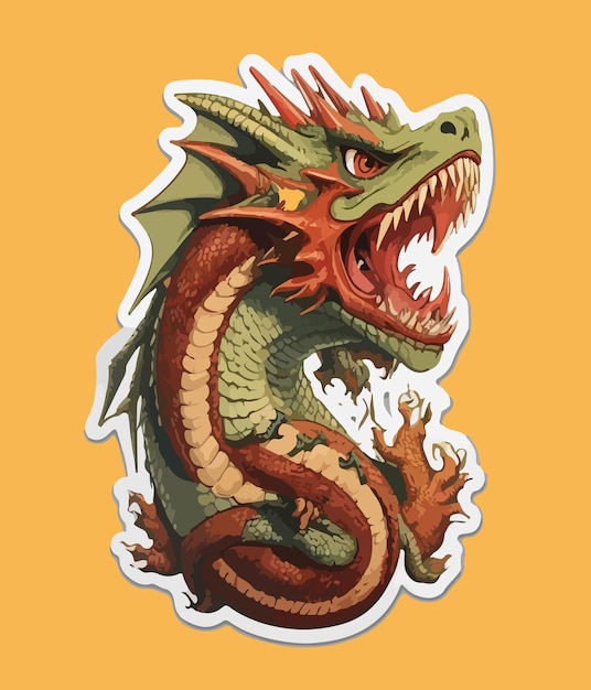 DreamShaper_v7_generate_dragon_sticker_vintage nowe