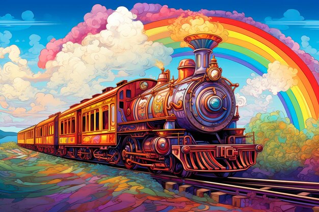 Dreamy Spectrum Ride ParallaxMapped Train Fantasy