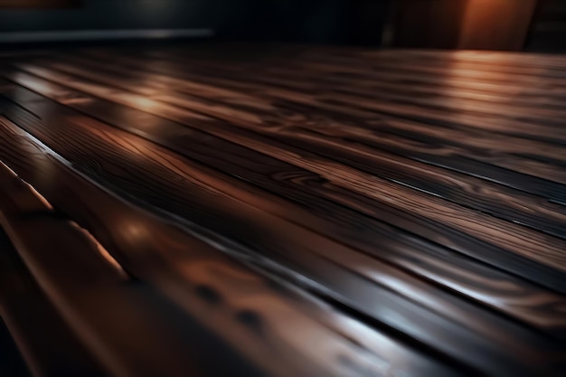 Drewniana abstrakcja Drewniane tło Podłogi z ciemnego drewna Streszczenie wnętrza AI generowane