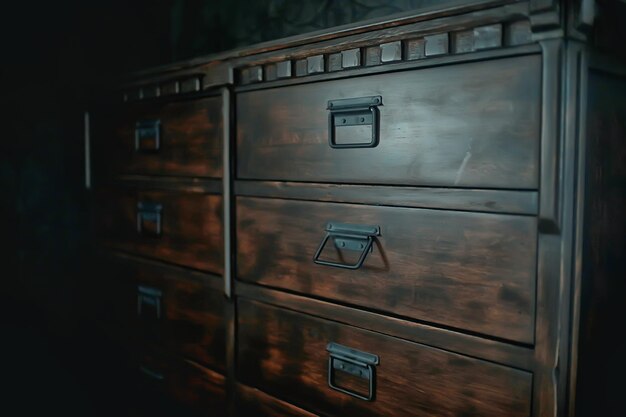 Zdjęcie drewniana komoda ręcznie wykonana antyczna komoda z dębu meble vintage