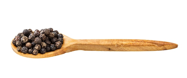 Drewniana łyżka z pieprzem czarnym pieprzem