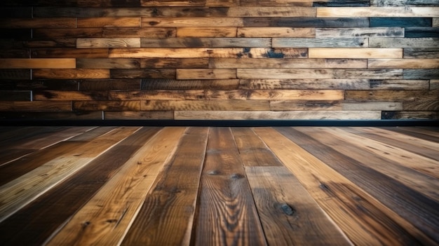 Drewniana podłoga z drewnianym tłem