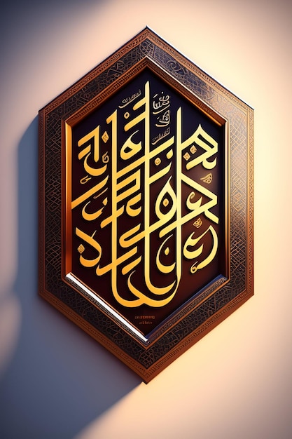 Drewniana rama z arabską kaligrafią
