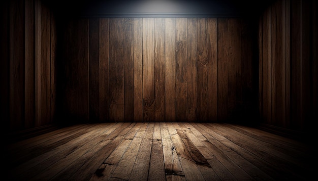 drewniana ściana i podłoga do prezentacji produktów i prezentacji biznesowych