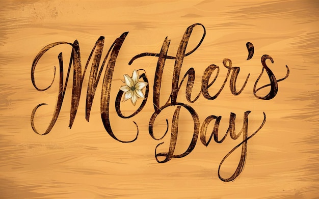 drewniana tabliczka z przesłaniem mówiącym Dzień Matki
