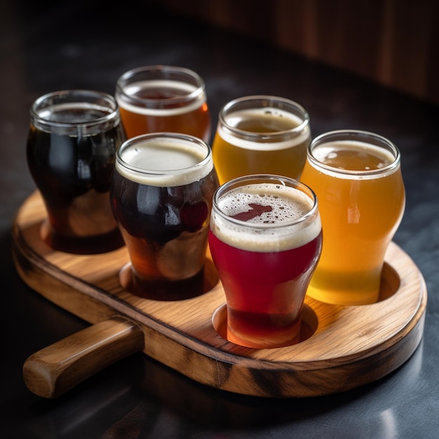 Zdjęcie drewniana taca craft beer flight