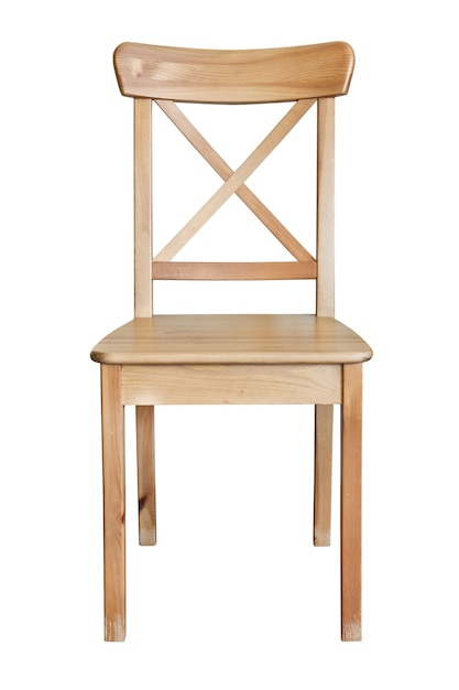 Drewniane krzesło, na białym tle